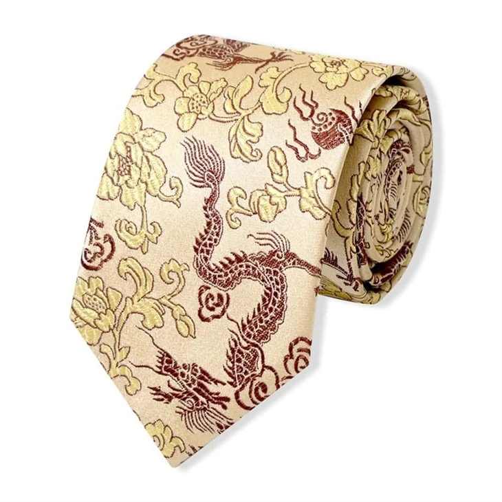YiLi Chinese Dragon Ties - Silk Jacquard, Customizable For Bulk