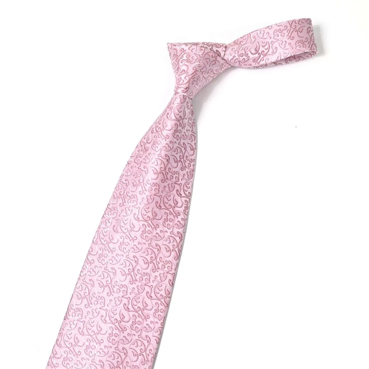 YiLi Customizable Vintage Floral Jacquard Men's Pink Necktie