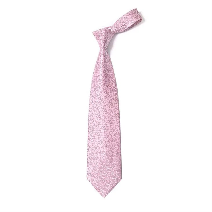 YiLi Customizable Vintage Floral Jacquard Men's Pink Necktie