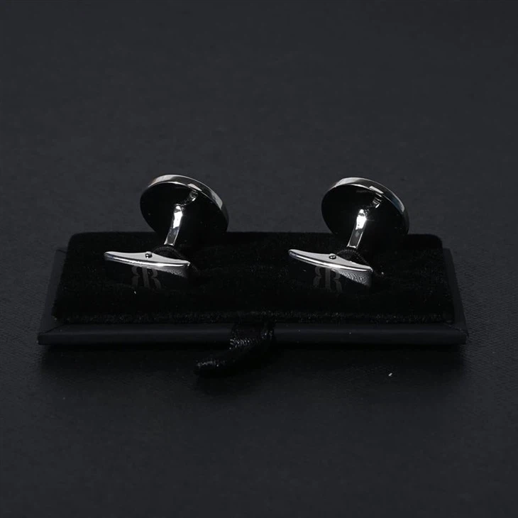 YiLi Silver Cufflinks With Green & White Enamel For Formal Events