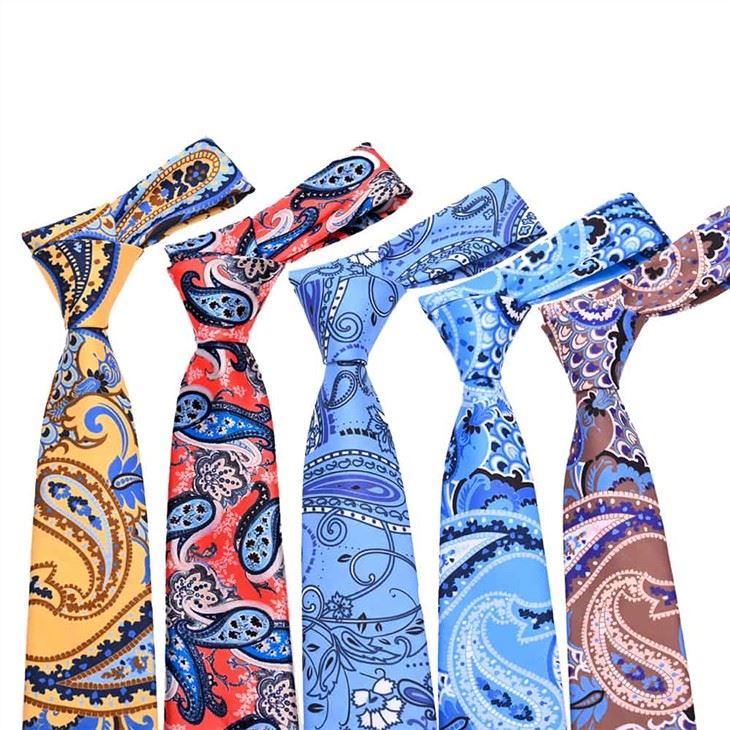 Factory Custom Printed Polyester Paisley Tie